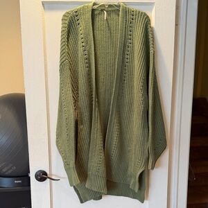 Free People Green Knit Cardigan